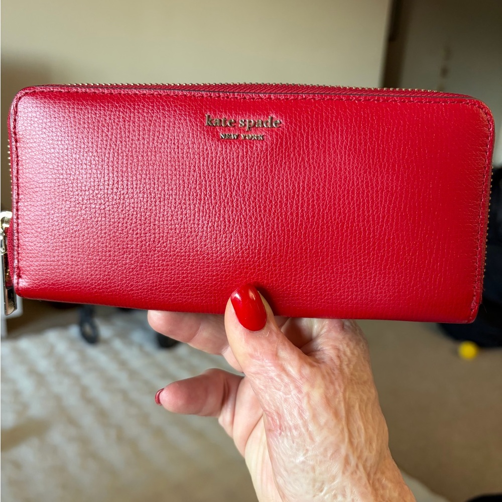 Kate Spade Cherry Red Zip-Around Wallet